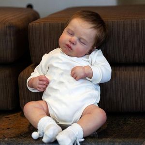 Bebekler 50 CM 3D-Boya Görünür Damarlar Ile Yumuşak Silikon Yeniden Doğmuş Bebek Bebek Oyuncak Gerçek Gibi 20 Inç Canlı Uyuyan Çocuklar Boneca Sanat Bebe 230215