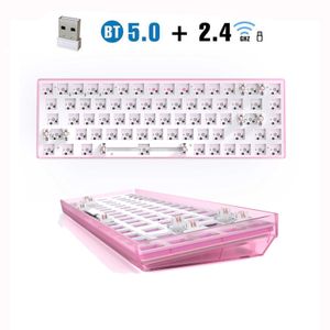 Teclados zuoya tester68 kit de teclado mecânico de troca a quente 3/5 pinos eixos de eixo de troca quente 2.4g Bluetooth Wireless Girl Games Teclado T230215