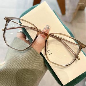 Sonnenbrille Retro Ultraleicht TR90 Anti-Blaulicht Weibliche Mode Exquisite Marke Casual Metallrahmen Flache Brille