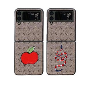 Designer Z flip 4 Custodie per Samsung Galaxy Z Flip3 5G Custodia per telefono per Samsung ZFlip 3 2 Luxury Back Shell Fashion PC Cover rigida in pelle