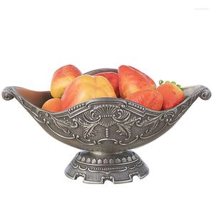 Plates Creative European Style Zinc Alloy Coffee Table Fruit Plate Vintage Boat-Shaped Dried Candy Modern Living Room