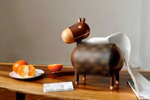 Luxury Designer Classic Donkey Tissue Box Decorative Figures Brown Old Flower Mönster Högkvalitativ valnöt och PU -material för Home Hotel Restaurant NYTT