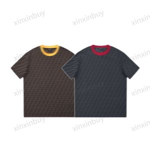 xinxinbuy Men designer Tee t shirt 23ss Paris Letras duplas roma padrão de impressão de manga curta algodão feminino branco preto bege XS-L