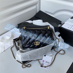 Bolsa de mão de marca de primeira linha bolsa de ombro com alça xadrez carteira dupla com botão sólido de algodão pele de ovelha padrão liso bolsa de mão feminina de luxo bolsas