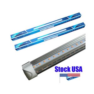 LED Tüpler Vshaped 2ft 3ft 4ft 5ft 6ft T8 Entegre 8ft Çift Taraflar SMD2835 Floresan Işıklar 100277V Stokta ABD Daml Teslimat Li DH7BE