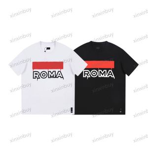 Xinxinbuy Men Designer Tee T Shirt 23ss Paris Roma Wzór z krótkim rękawem bawełniane kobiety białe czarny szary xs-2xl