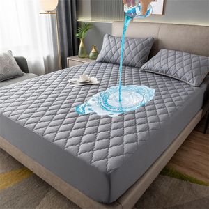 Mattress Pad Waterproof Quilted Elastic Fitted Sheet Mattress Protector Couple Double Bed Euro Queen Bed Linen Breathable Mattress Pad Cover 230214