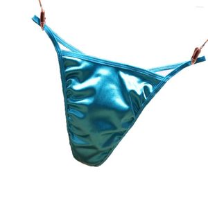 Underpants Man Stain Silk Underwear T-back Thongs Smooth G-string Comfy Soft Man's Panties Low Waist Sexy Bikini Briefs