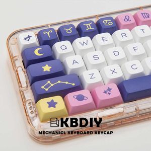 Tastaturen KBDiy 132 Tasten Konstellation PBT Tastenkappen XDA Profil MX Switch Anime Niedliche Tastenkappe für DIY mechanische Gaming-Tastatur, individuelles Set T230215