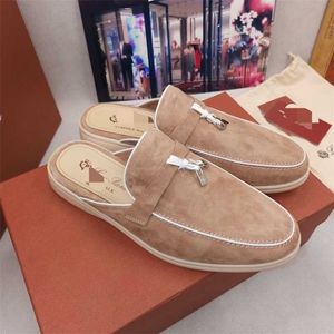 Loropiana Desiner Shoes Online Lp Lefu Women's Shoes Single Shoes Slippers Wear-resistant Bare Color Light Sheepskin Commuting Versatile Wom