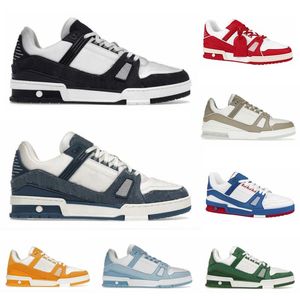 Designer Trainer Mens Women Casual Shoes Black White Denim Yellow Sky Blue Green Luxury Velvet Suede Fashion Men Sports Womens Sneakers 36-45