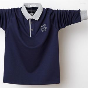 Polos męski 2023 Plus 5xl 5xl Top Tees Autumn długi rękaw Turn-Down Polo Shirt Men Men Business Prace Casual Cotton