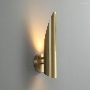 Wall Lamp Post Modern Copper Light Luxury Led Bedroom Bedside Corridor Stair Creative Room Decor