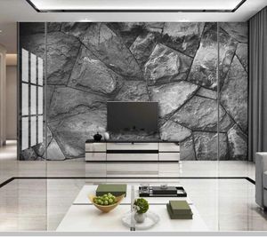 壁紙Papel de Parede Stone Pattern Rick 3D Industrial Style Wallpaper Living Room Bedroom Papers Home Decor Bar壁画