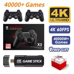 Spelkontroller Joysticks GD10 Retro Game Console 4K HD Output Low Latency TV Game Stick 24G Dubbla handtag Bärbar videospelkonsol för PSP PS1 N64 J230214