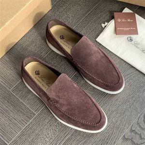 Loropiana Desiner Shoes Online Jin Dong's Same Type of Lp Bean Shoes Flat-soled Casual Shoes Men's Pina Loafers Leather Comfortable Loafers50FK