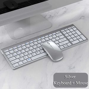 Keyboards Wireless Bluetooth Keyboard Three-mode Silent Full-size Wireless Keyboard and Mouse Combo for Notebook Laptop Desktop PC Tablet T230215