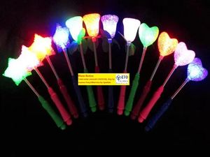 Ny LED Glow Star Wand Mixed Rose Heart -formad pinne blinkande ljus Konsertparti Nyhet Led Toys