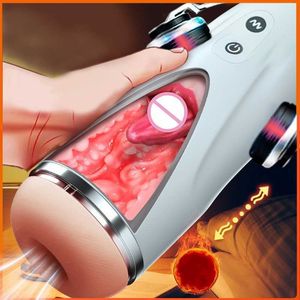 Sex Toy Massager Toys for Men Automatic Male Masturbator Cup 3d Realistic Vagina Mouth Sucking 10 Vibration Mode Pocket Pussy Blowjob Machine