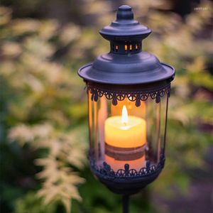 Portacandele Lanterne in vetro Bruciatore di cera Portacandele in metallo di lusso Halloween Kerzenhalter Decorazione da giardino per esterni Wwh35xp