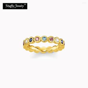 Cluster Rings Ring Royalty Gold With Colorful Stones 925 Sterling Silver Victorian Style Vintage Fine Jewerly For Women 2023 Bijoux Gift