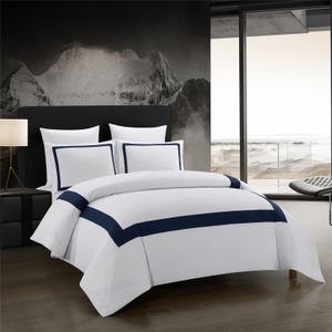 Bedding sets Bedding sets Luxury Sets White Quilt Duvet Cover Set Squares Comforter Pillowcase Bed Linen King Queen Bedclothes 230215