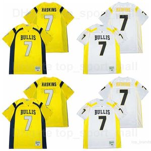 Män 7 Dwayne Haskins Jersey High School Football Yellow Team Color White Breattable Sports Brodery and Sying Good