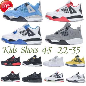 Top Kids Chaussures 4 Basketball 4s Designer Sneakers Boys Military Military Black Cat Trainers Baby Kid Shoe Fire Red Thunder Girls Children Youth Toddler