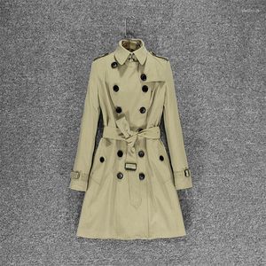 Women's Trench Coats Long Coat In European And American British Style Slim Phyl22