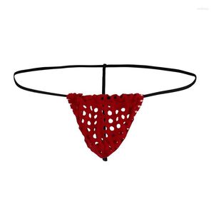 Majaki Mężczyźni Thongs Bielizna Penis torebka bikini męskie stringi G-string dżoksy tanga szorty egzotyczne siatki zagłębione