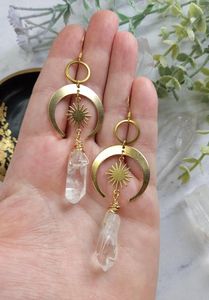 Dangle Earrings Vintage Crescent Jewel Bohemian Moth Drop Tassel Pendant Earring For Women Witchcraft Jewelry