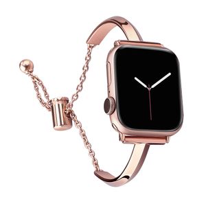 Cinta de pulseira de aço inoxidável para apple watch 8 Ultra 7 6 5 4 3 Série Luxury Ladies Wrists Iwatch Bands 49mm 42mm 40mm 38mm Acessórios inteligentes