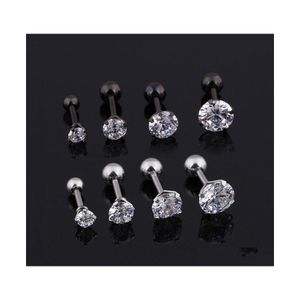 Stick Earrings Mens Medical Titanium Size 3/4/5/6Mm Star Crystal Cartilage Earring Ear Piercing Top Body Jewelry Men Drop Delivery Dhxo4