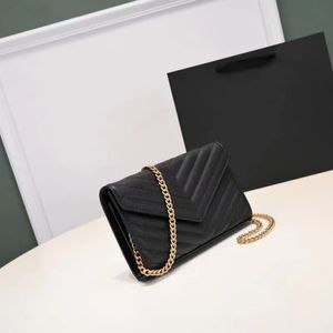 クロスボディ5Aファッションデザイナー女性バッグ女性ショルダーハンドバッグ財布オリジナルボックス本物の革のクロスボディチェーンショルダーバッグ