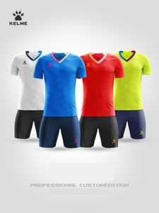 Utomhus-t-shirts Kelmes fotbollsströja för teamtävlingsträningströjor kan skrivas ut med V-Neck Customize Soccer Jersey 8251ZB1005 230215