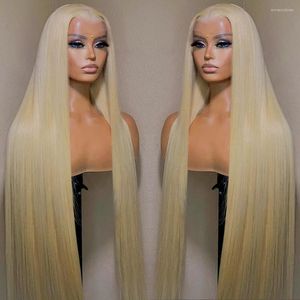 Inch 613 Honey Blonde Color 13x4 Lace Front Human Hair Wigs For Women Brazilian Bone Straight Transparent Frontal Wig