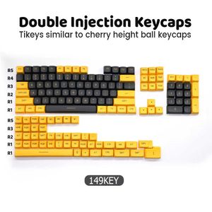 Keyboard 150 Keys PBT Keycaps CSA Profil bar barwnik w stylu angielski Spersonalizowane czarne klawiatury klawiatury dla 61 64 84 87 108 Układ T230215