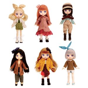 Bambole arrivo 1/8 Bjd Doll Set 15 cm Altezza Lady Girls Genuine Blind Box Doll Dress Up Accessori Girl Doll Toys 230215