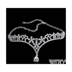 Chokers Tiara Bridal Necklaces Crown Wedding Hair Accessories Jewelry Drop Delivery Pendants Dhza9