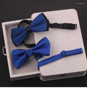 Bow Ties 2023 Fashion Designer Men's Wedding Double Fabric Royal Blue Tie Gorgeous Banquet Butterfly With Gift Box