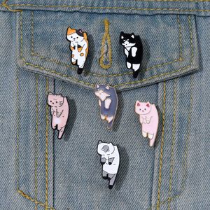 Lazy cat creative cute cat hanging alloy brooch clothing bag decoration pin badge