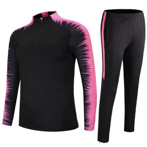 Ao ar livre camisetas -22 homens crianças futebol tracksuit jaqueta futebol treinamento terno outono inverno primavera manga longa meia zíper sportswear 230215