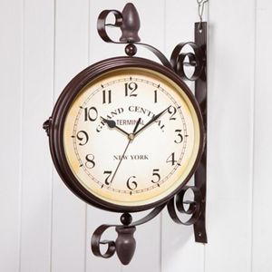 Wall Clocks Great Tan Color Clock European Style Decorative Battery Operated Mute Ornament Fine Workmanship