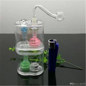 Double-deck acrylic kettle Wholesale Bongs Oil Burner Pipes Water Pipes Glass Pipe Oil Rigs Smoking