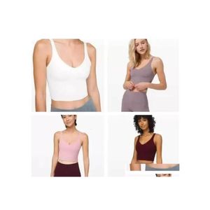 Yoga -outfits beha sport fashionalign voor tank dames gym running fitness strappy sport top naadloze slijtage levering buitenlucht buiten athle dhxis