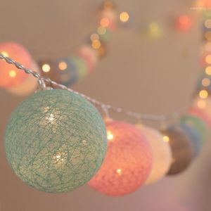 Strängar 20 LED Cotton Ball Garland Lantern Lights Christmas Fairy Lighting for Outdoor Holidaywedding Xmas Party Home Decoration