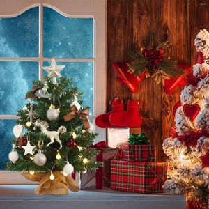 Decorazioni natalizie Albero artificiale Star Treetop PVC decorativo con luce a LED Mini regalo riutilizzabile per la casa