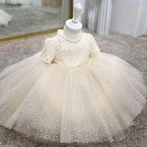 Arabic Floral Lace Ball Gowns Child Pageant Dresses Long Train Beautiful Little Kids Flower Girl Dress Beaded Crystal Formal Gown 403