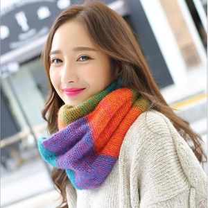 Schals Leo Anvi Ring für Frauen Mode Gestrickte Wolle Krawatte Cowl Wrap Colorfur Schlauchschal Muster Winter Tippet Luxus