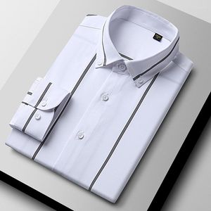 Koszule męskie 2023 wiosna męska biała koszula w paski męskiej Męskie luksusowe bzdury bez żelaza